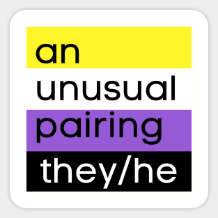 An Unusual Pairing: They/He Nonbinary Sticker